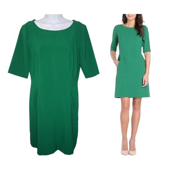 Tahari ASL Women's Sz 10P Green High Neck Sheath Dress (1699) - Picture 1 of 6